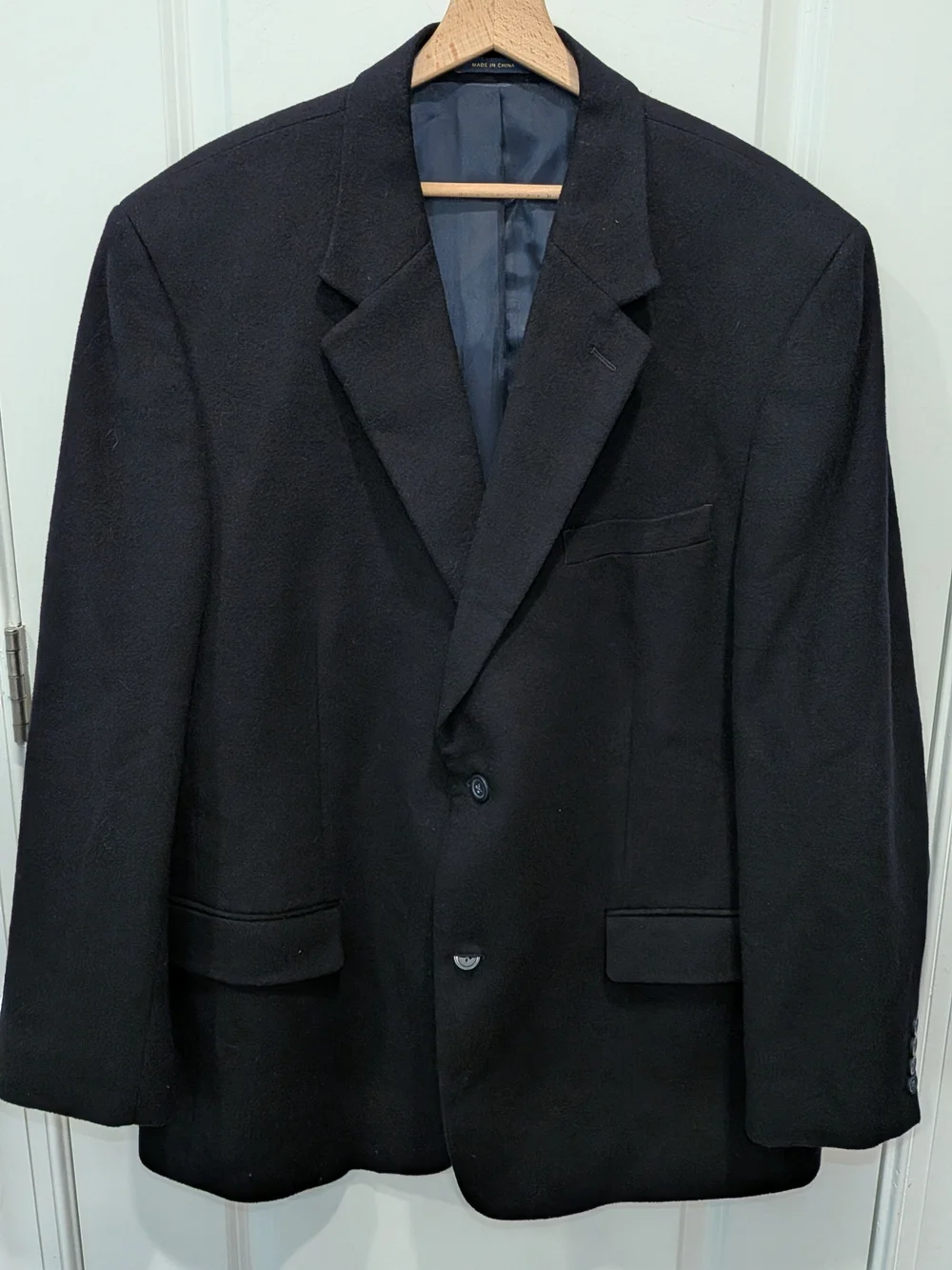 Club Room Mens 46R Black Wool Silk Cashmere Blend Blazer Jacket lightweight